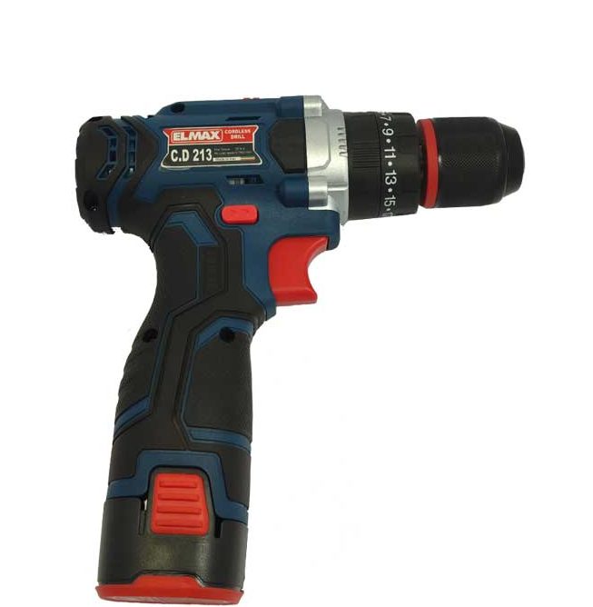دریل شارژی چکشی 16.8 ولت المکس با دو باتری مدل 213
